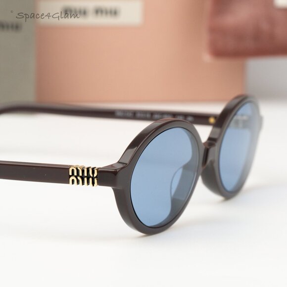 Miu Miu REGARD Women Sunglasses Moka Blue MU04ZS 22C60O NEW AUTHENTIC main image 7